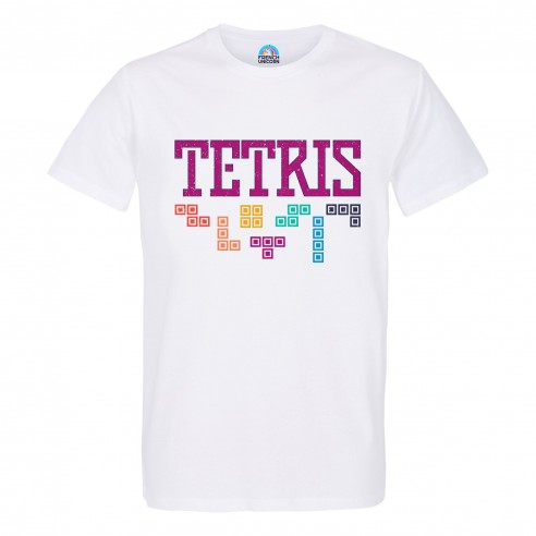 T-shirt Homme Col Rond Tetris Jeux Vidéo Retro Gaming Vintage