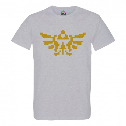 T-shirt Homme Col Rond Hylian Crest Triforce Zelda Jeux Vidéo Retro Gaming Vintage