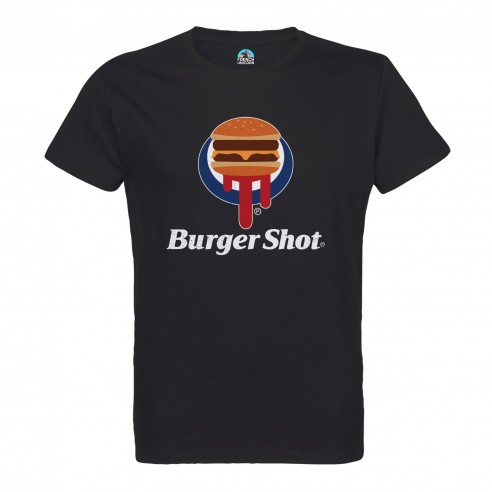 T-shirt Homme Col Rond Burger Shot Geek Jeux Video Los Angeles