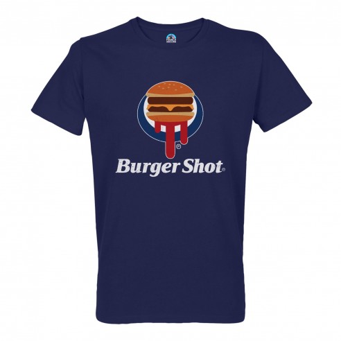 T-shirt Homme Col Rond Burger Shot Geek Jeux Video Los Angeles