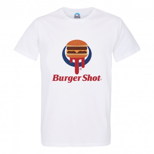 T-shirt Homme Col Rond Burger Shot Geek Jeux Video Los Angeles