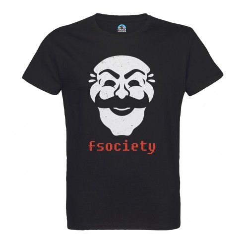 T-shirt Homme Col Rond Fsociety Geek Jeux Video Serie Film Hacker