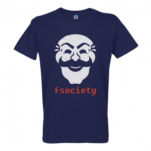 T-shirt Homme Col Rond Fsociety Geek Jeux Video Serie Film Hacker