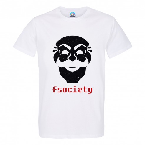 T-shirt Homme Col Rond Fsociety Geek Jeux Video Serie Film Hacker