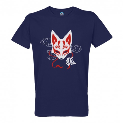T-shirt Homme Col Rond Kitsune Renard Japon Asie Culture Manga