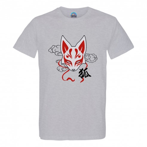 T-shirt Homme Col Rond Kitsune Renard Japon Asie Culture Manga