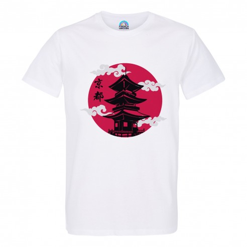 T-shirt Homme Col Rond Chateau Kyoto Japon Asie Culture Empereur