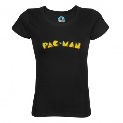 T-shirt Femme Col Echancré Pac-Man Jeux Vidéo Retro Gaming 8 Bit