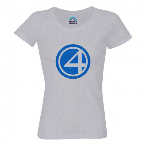 T-shirt Femme Col Echancré Les 4 Fantastiques Super Héros BD Film Geek