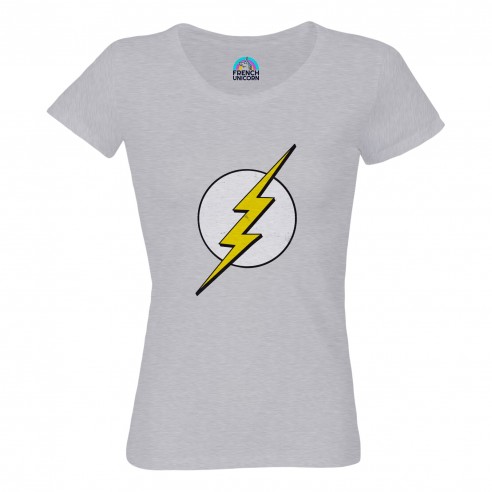 T-shirt Femme Col Echancré Flash Super Héros BD Film Geek