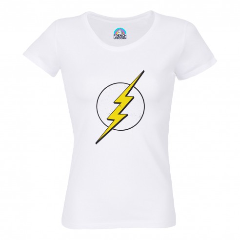 T-shirt Femme Col Echancré Flash Super Héros BD Film Geek