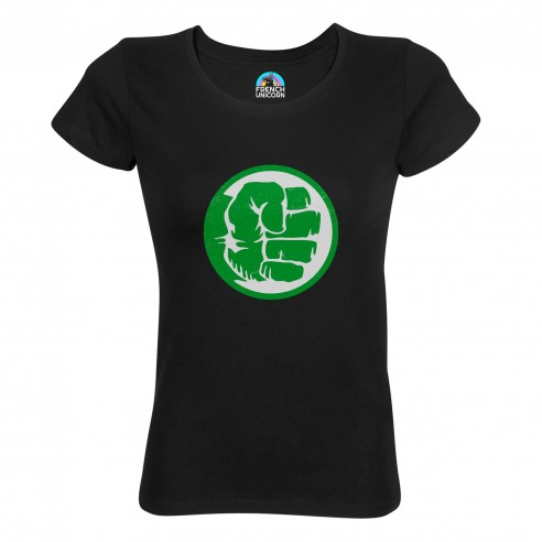 T-shirt Femme Col Echancré Hulk Point Super Héros BD Film Geek
