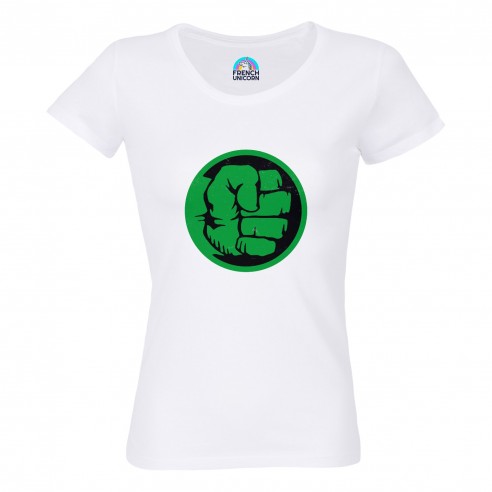 T-shirt Femme Col Echancré Hulk Point Super Héros BD Film Geek
