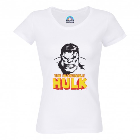 T-shirt Femme Col Echancré The Incredible Hulk Super Héros BD Film Geek