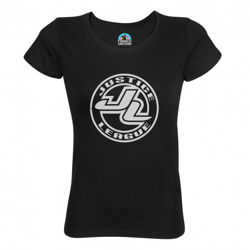 T-shirt Femme Col Echancré Justice League Super Héros BD Film Geek