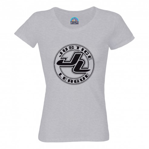 T-shirt Femme Col Echancré Justice League Super Héros BD Film Geek
