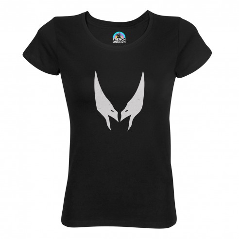 T-shirt Femme Col Echancré Wolverine Symbole Super Héros BD Film Geek
