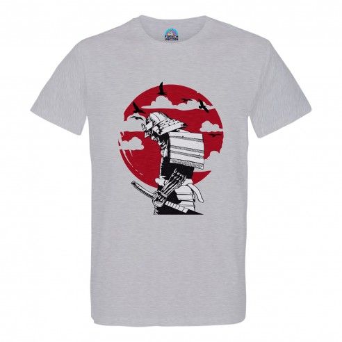 T-shirt Homme Col Rond Samurai Soleil Levant Japon Asie Culture Arts Martiaux