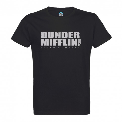 T-shirt Homme Col Rond Dunder Mifflin Geek Serie TV Film Humour