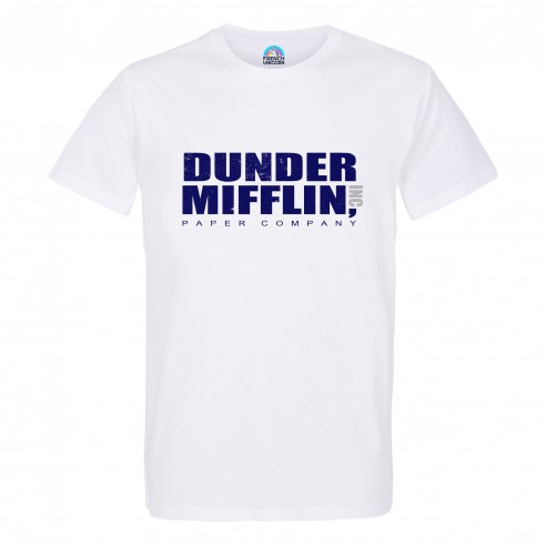 T-shirt Homme Col Rond Dunder Mifflin Geek Serie TV Film Humour