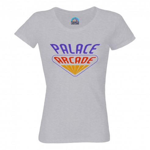 T-shirt Femme Col Echancré Palace Arcade Geek Jeux Video Serie Film 80's