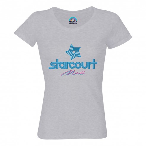 T-shirt Femme Col Echancré Starcourt Mall Geek Jeux Video Serie Film