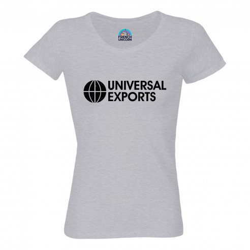 T-shirt Femme Col Echancré Universal Exports Geek Jeux Video Espion Film
