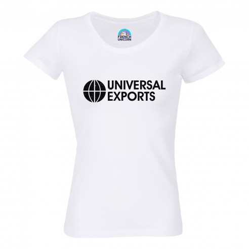 T-shirt Femme Col Echancré Universal Exports Geek Jeux Video Espion Film