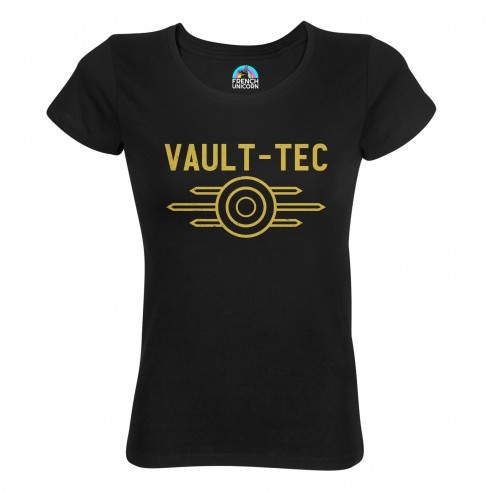 T-shirt Femme Col Echancré Vault-Tec Geek Jeux Video Dystopie Science Fiction