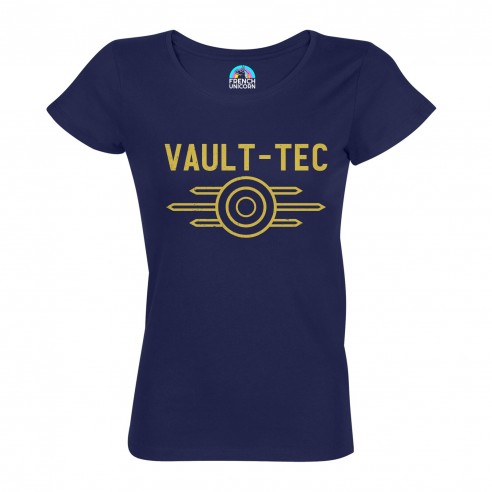 T-shirt Femme Col Echancré Vault-Tec Geek Jeux Video Dystopie Science Fiction