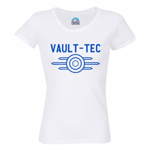 T-shirt Femme Col Echancré Vault-Tec Geek Jeux Video Dystopie Science Fiction