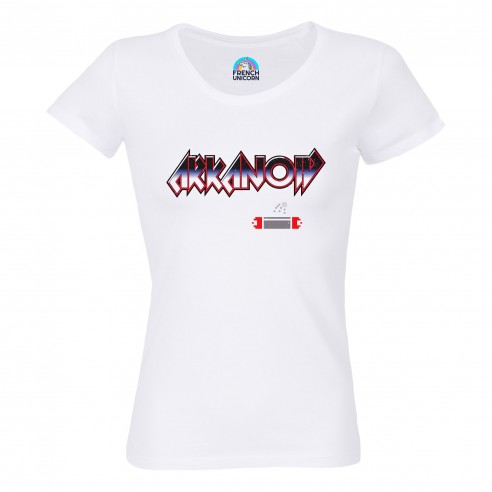 T-shirt Femme Col Echancré Arkanoid Jeux Vidéo Retro Gaming Vintage Arcade