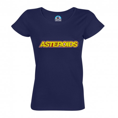 T-shirt Femme Col Echancré Asteroids Jeux Vidéo Retro Gaming Vintage Arcade