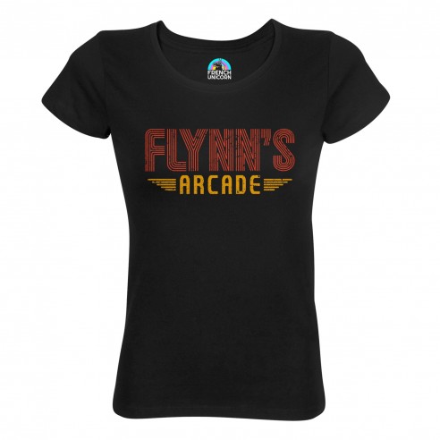 T-shirt Femme Col Echancré Flynn's Arcade Geek Jeux Video Science Fiction Film
