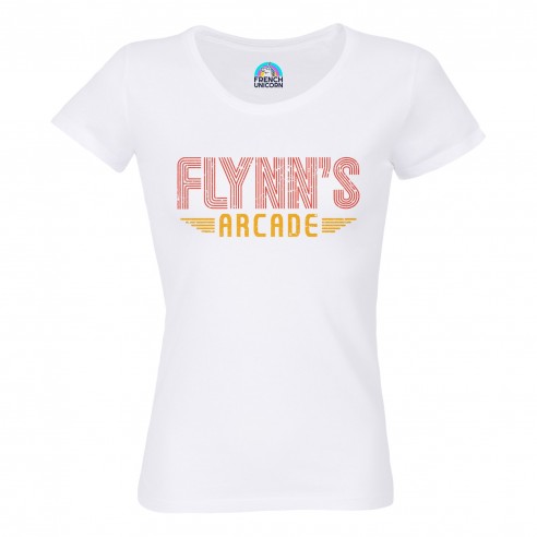 T-shirt Femme Col Echancré Flynn's Arcade Geek Jeux Video Science Fiction Film