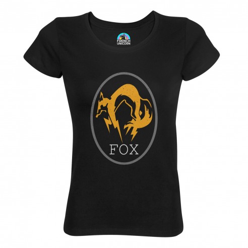 T-shirt Femme Col Echancré Fox Geek Jeux Video Film Forces Spéciales