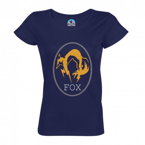 T-shirt Femme Col Echancré Fox Geek Jeux Video Film Forces Spéciales