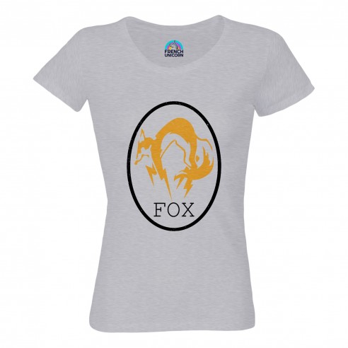 T-shirt Femme Col Echancré Fox Geek Jeux Video Film Forces Spéciales
