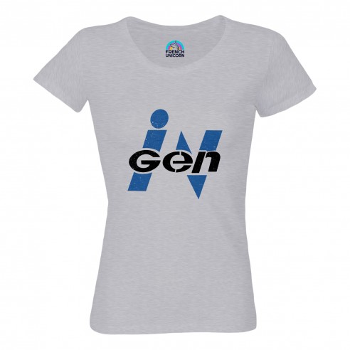 T-shirt Femme Col Echancré Ingen Geek Jeux Video Serie Film
