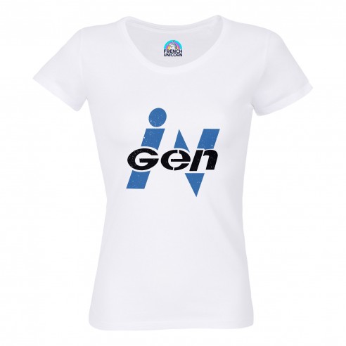 T-shirt Femme Col Echancré Ingen Geek Jeux Video Serie Film