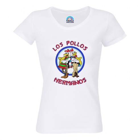 T-shirt Femme Col Echancré Los Pollos Hermanos Geek Jeux Video Serie Film