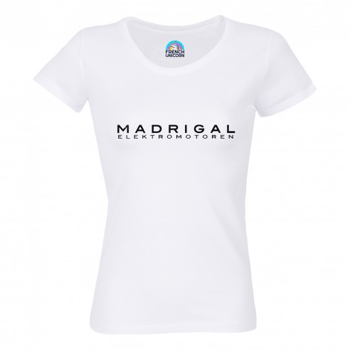 T-shirt Femme Col Echancré Madrigal Elektromotoren Geek Jeux Video Serie Film