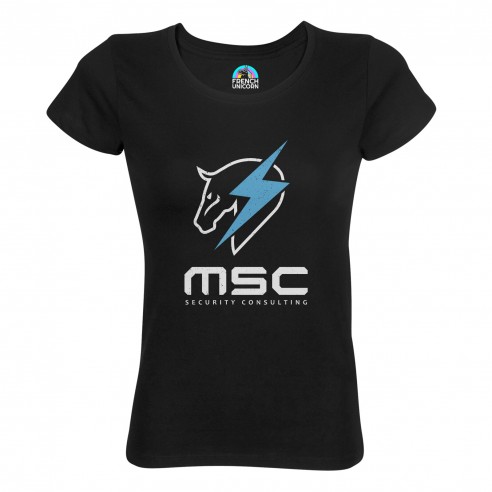 T-shirt Femme Col Echancré MSC Security Consulting Geek Jeux Video Serie Film