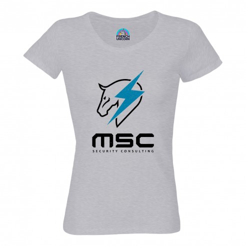 T-shirt Femme Col Echancré MSC Security Consulting Geek Jeux Video Serie Film