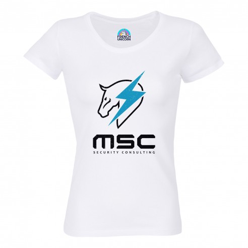 T-shirt Femme Col Echancré MSC Security Consulting Geek Jeux Video Serie Film