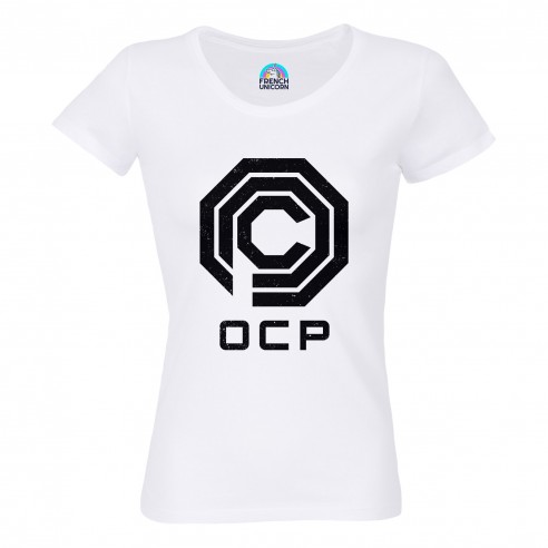 T-shirt Femme Col Echancré OCP Geek Jeux Video Serie Film