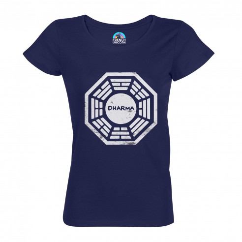 T-shirt Femme Col Echancré Dharma Initiative Geek Jeux Video Serie Film