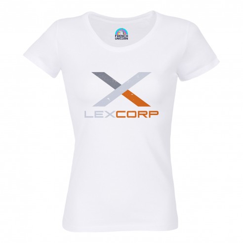 T-shirt Femme Col Echancré LexCorp Geek Jeux Video Serie Film Comics