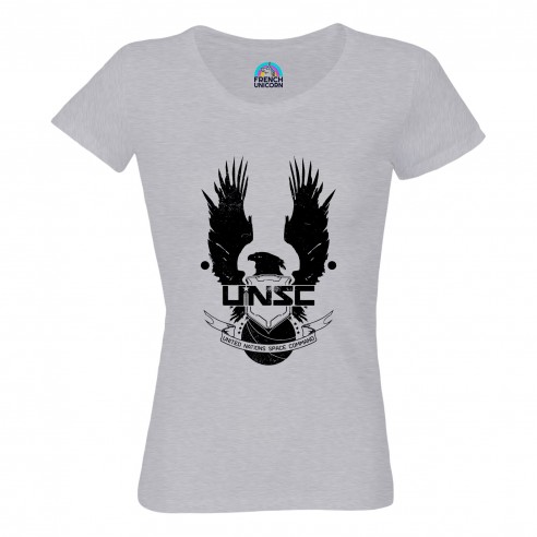 T-shirt Femme Col Echancré UNSC United Nation Space Command Geek Jeux Video Film