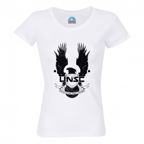 T-shirt Femme Col Echancré UNSC United Nation Space Command Geek Jeux Video Film